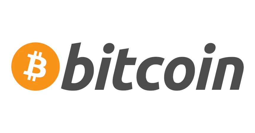 The bitcoin logo with the bitcoin character