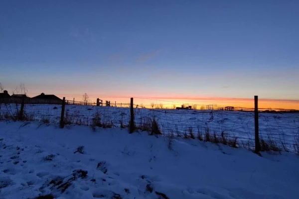 Sunrise on a snowy landscape