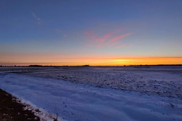 Sunrise on a snowy landscape