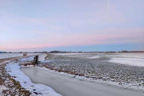 Dawn on a snowy landscape