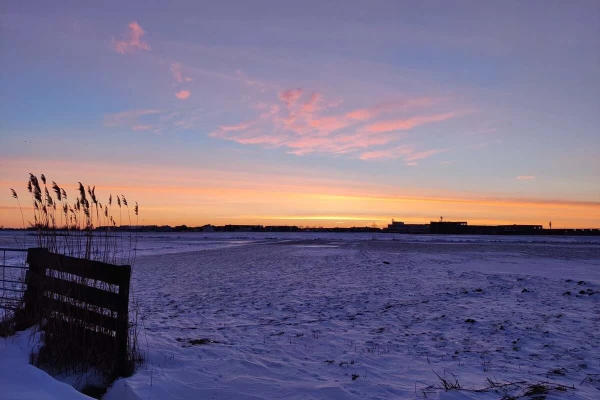 Sunrise on a snowy landscape