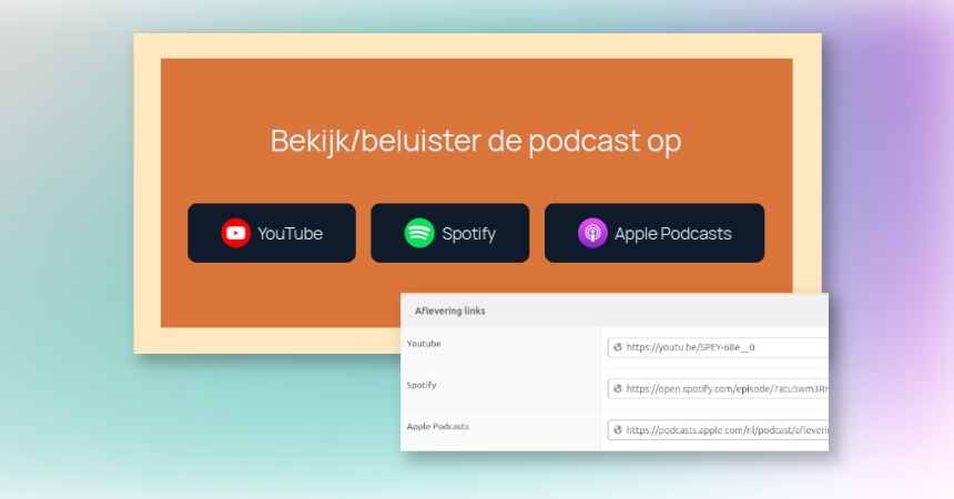 Screenshot of a button block with three buttons and three ACF URL fields